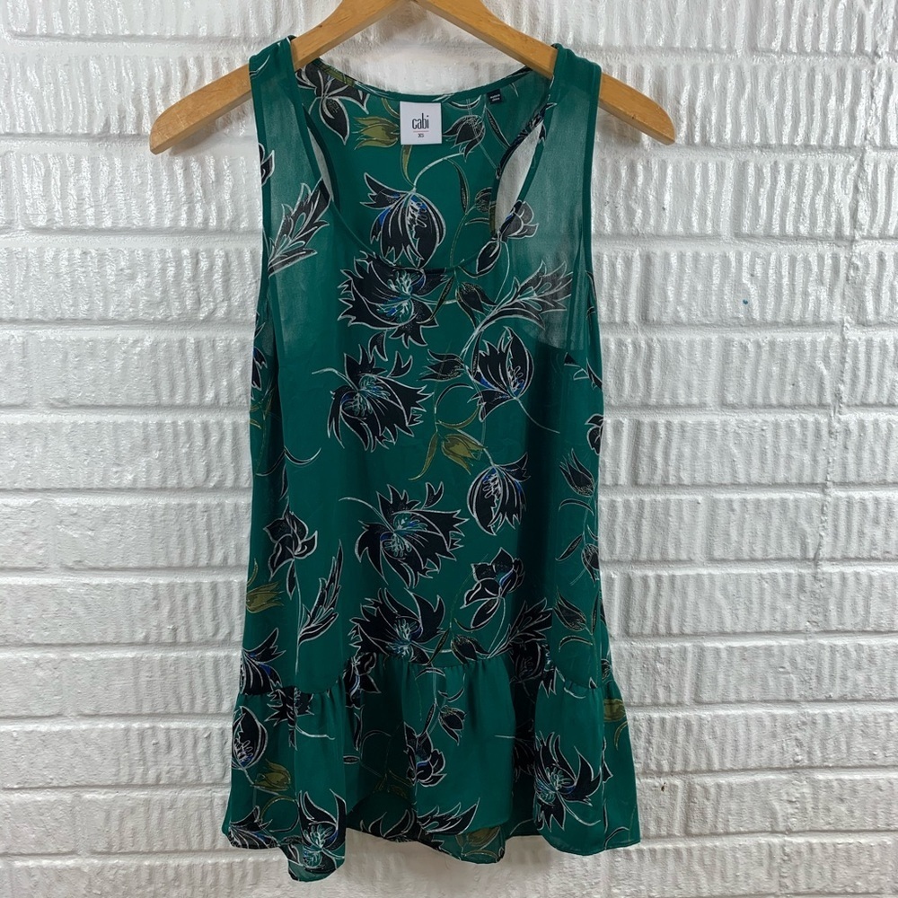 COPY - CAbi Zoe Top Falling Flowers Peplum 3276 XS - Picture 2 of 5